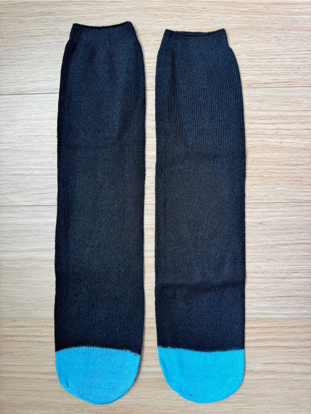 Black Crew Socks with Turquoise Blue Toe Unisex Witchy Whimsigoth